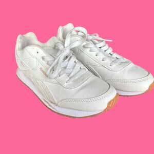 Reebok Sneakers Kids Size 3 White Pink Classic Walking Shoe Comfortable Laces
